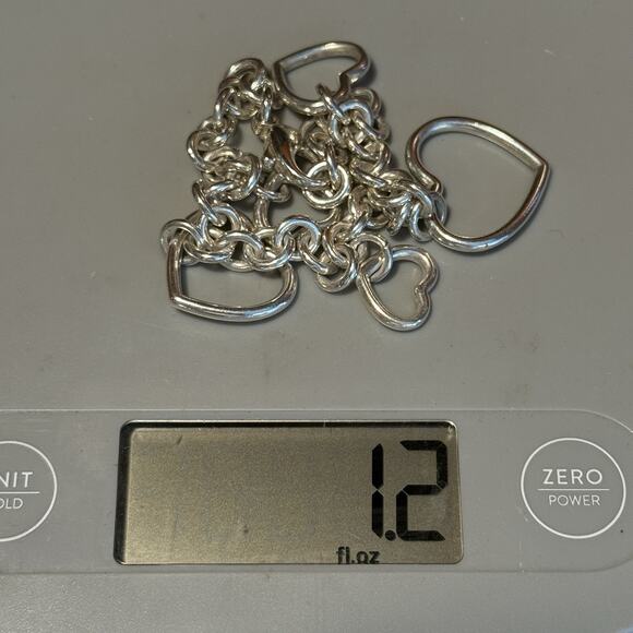 Vintage Tiffany & Co 925 Sterling Silver Open Heart Charm Bracelet Y2K - Picture 10 of 10